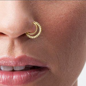 Solid 14k Yellow Gold Indian Nosering